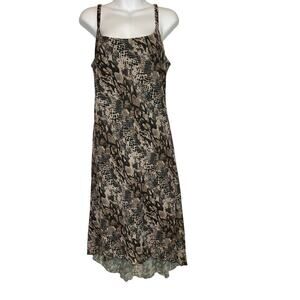 Vintage Believe Snake Print Asymmetrical High Low Hem Midi Dress Women's Size 10